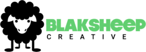 blaksheep creative black green logo horizontal. transpng