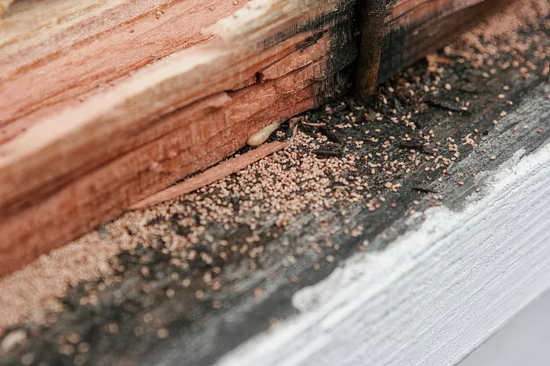 termite droppings frass inside home