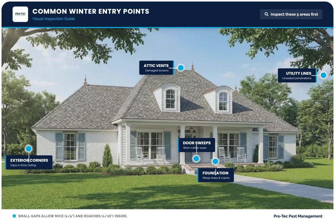common winter pest entry points visual inspection guide house