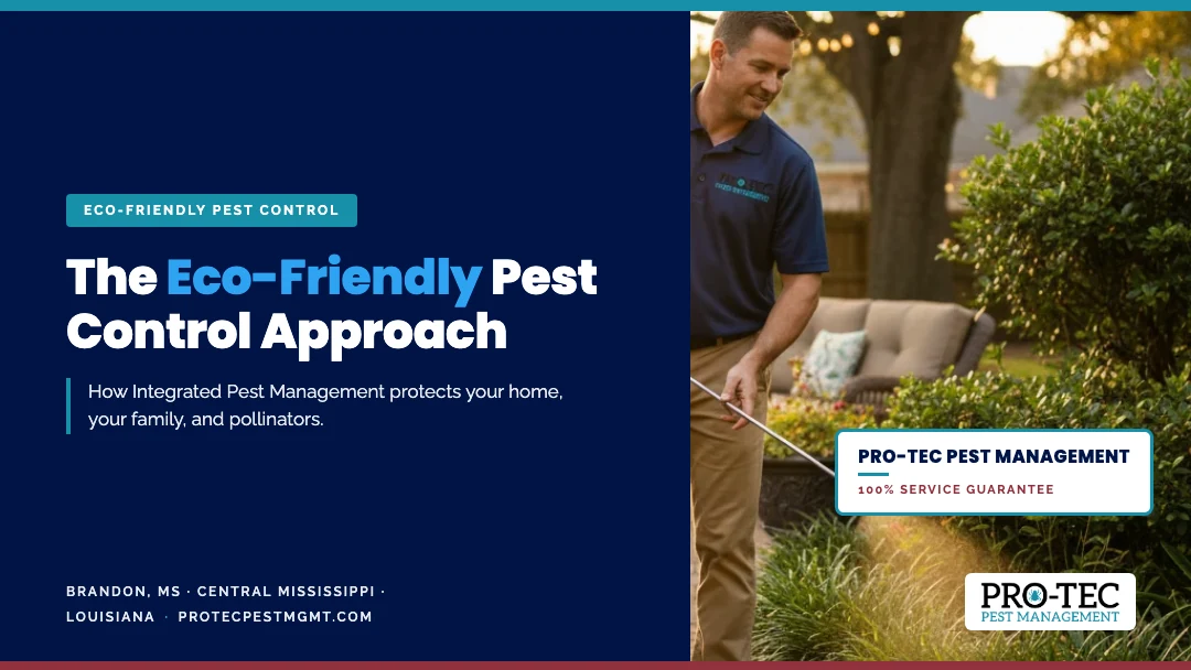 The eco-friendly pest control approach. Pro-Tec Pest Management.