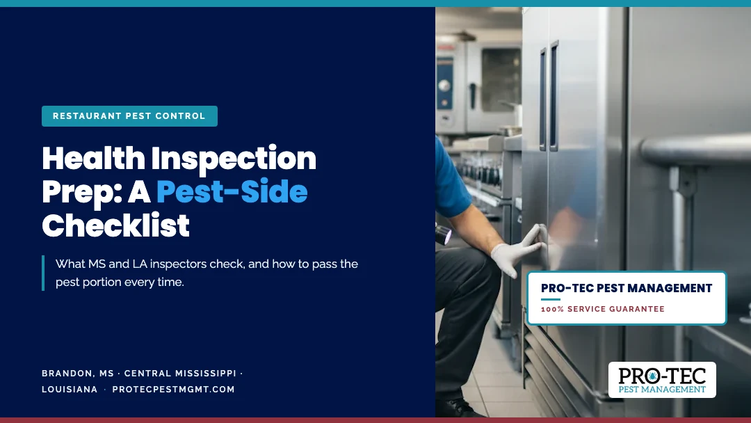 Health Inspection Prep: A Pest-Side Checklist for MS and LA Restaurants